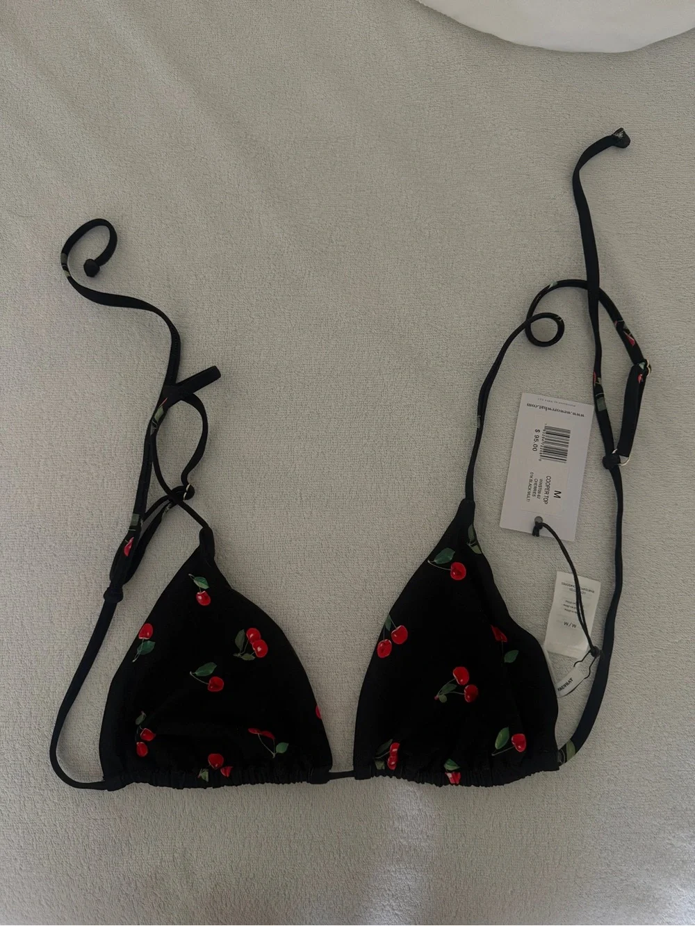 NWT- Weworewhat Cherry Cooper BikiniTop- M